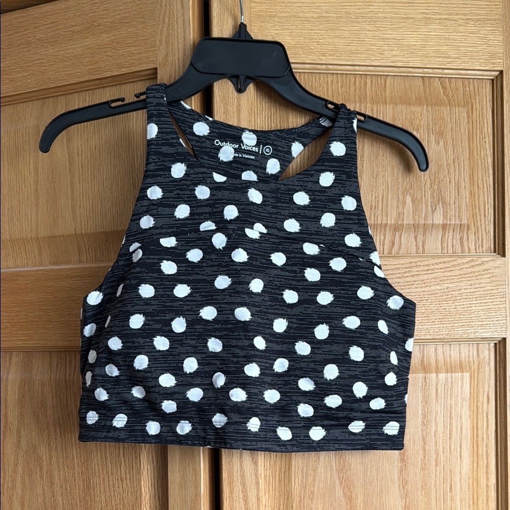 Outdoor Voices Black and White Crop Tank Top